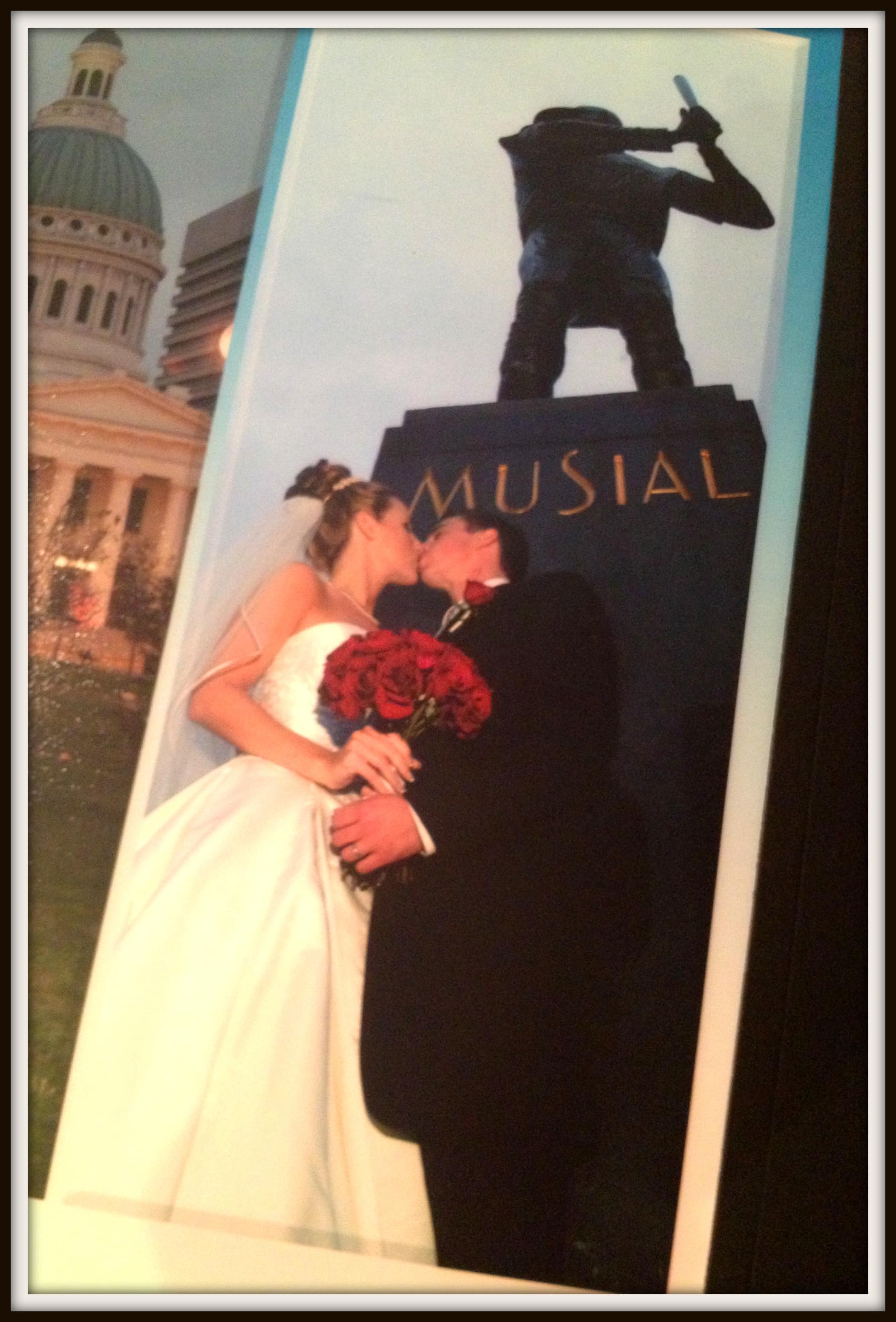 Stan Musial Statue Wedding Picture
