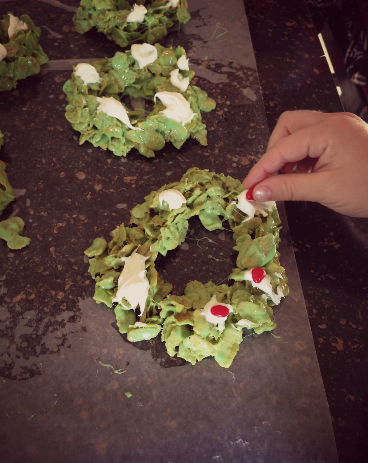 Corn Flake Wreaths Add Candy