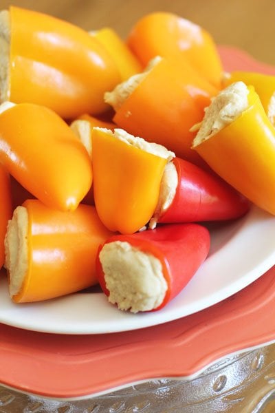 How to Host Summer Bridal and Baby Showers - Hummus Stuffed Mini Peppers