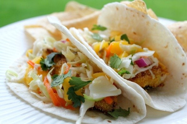 Fish Tacos with Jalapeño Mango Salsa 