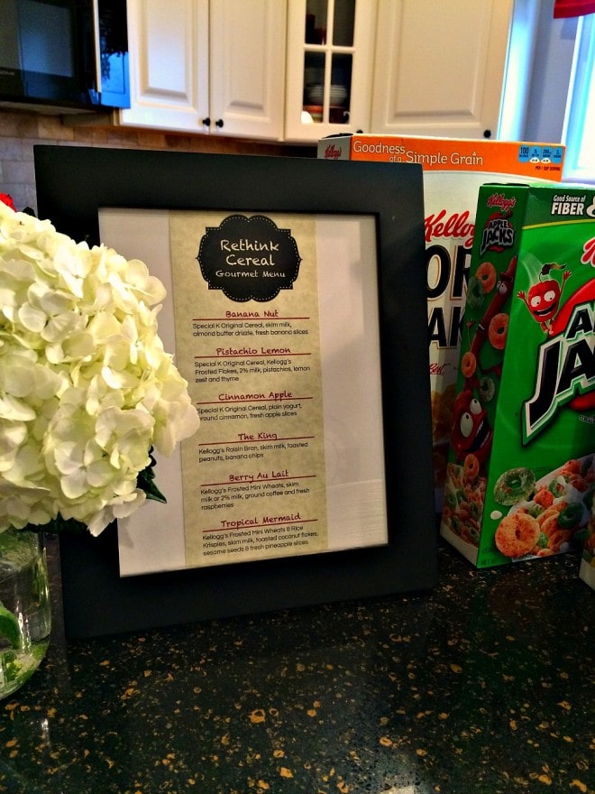 Back to School Cereal Recharge Menu