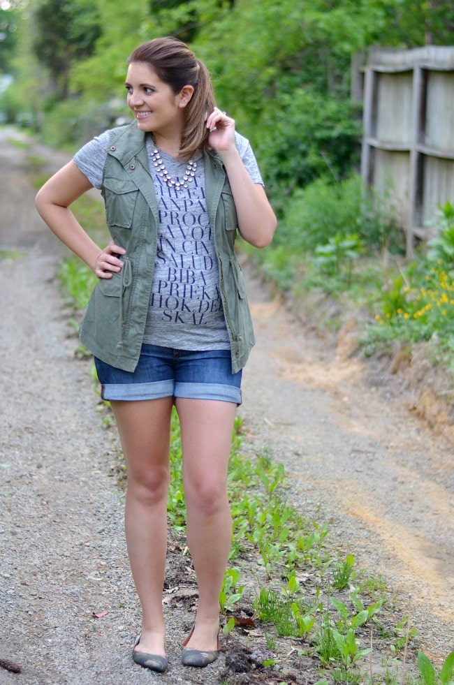 cargo vest with shorts