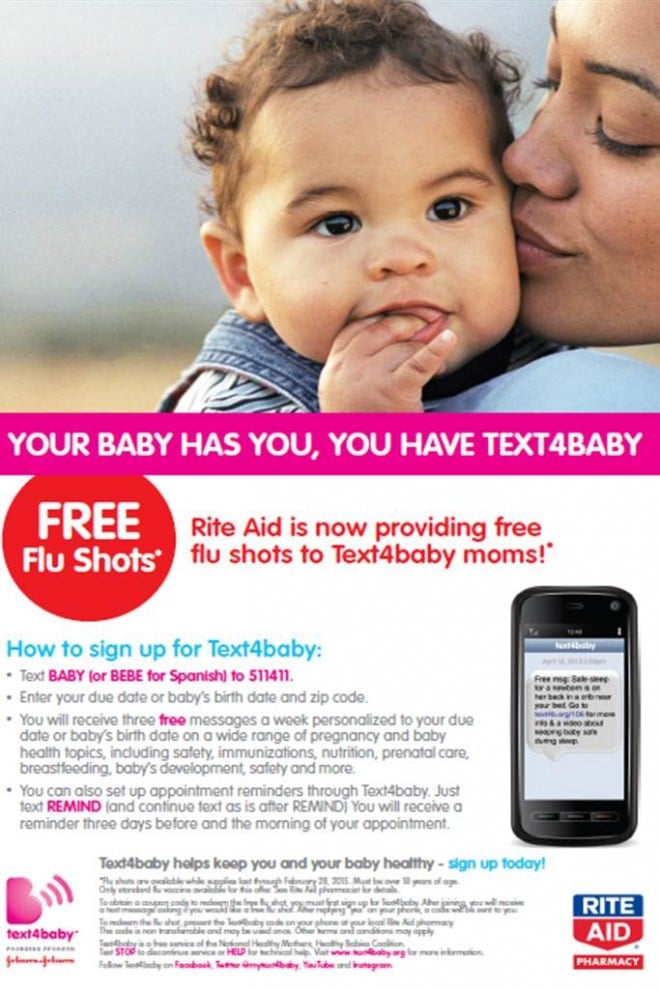 Rite Aid Text4Baby Flu Ad