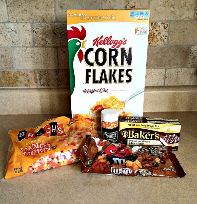 CornFlakes and Candy Halloween Bark