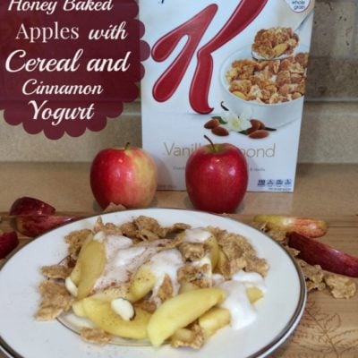 Honey Baked Apples With Cereal and Cinnamon Yogurt