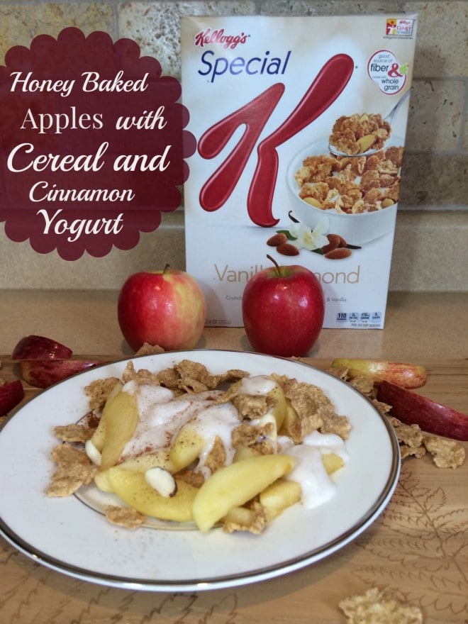 Honey Baked Apples with Cereal and Yogurt