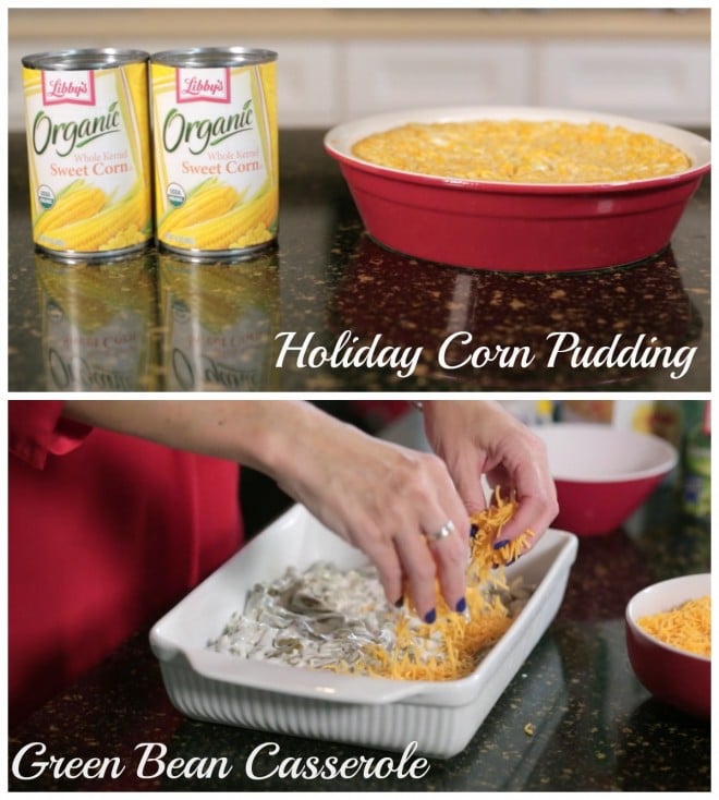 Libbys Holiday Corn Pudding and Green Bean Casserole