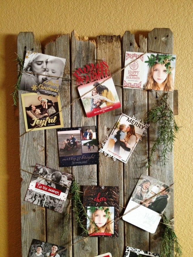 DIY RUSTIC, WEATHERED HOLIDAY CARD DISPLAY