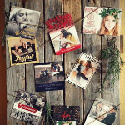 DIY Rustic, Weathered Holiday Card Display