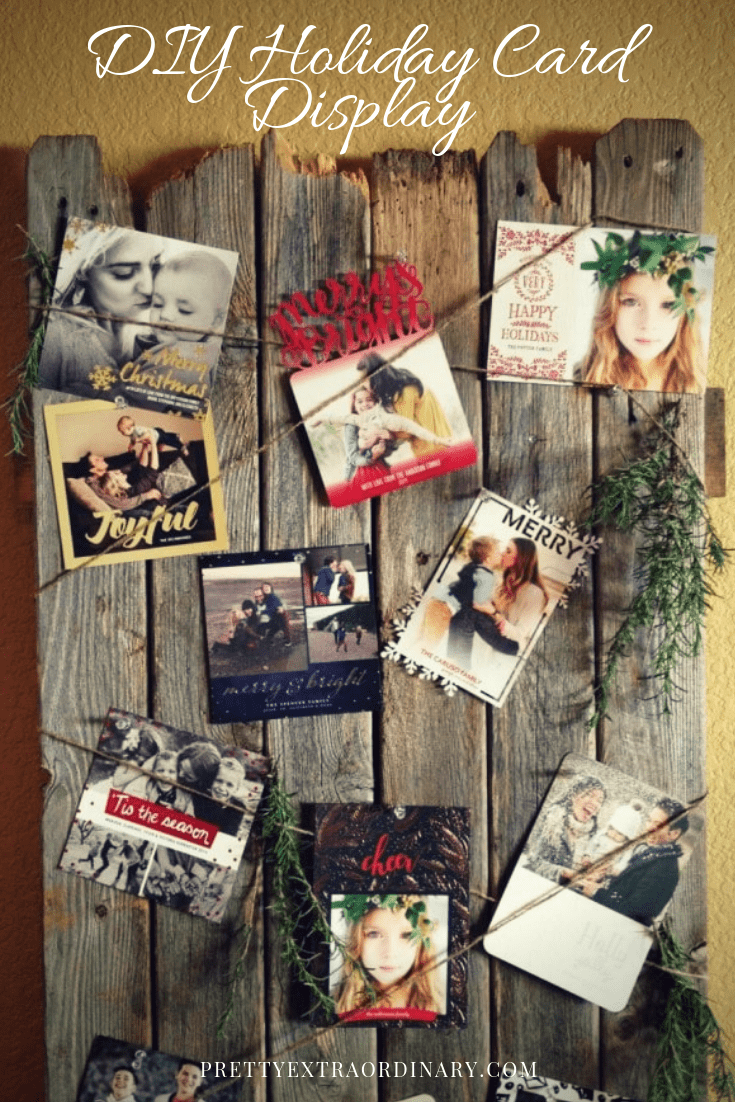 DIY Rustic, Weathered Holiday Card Display