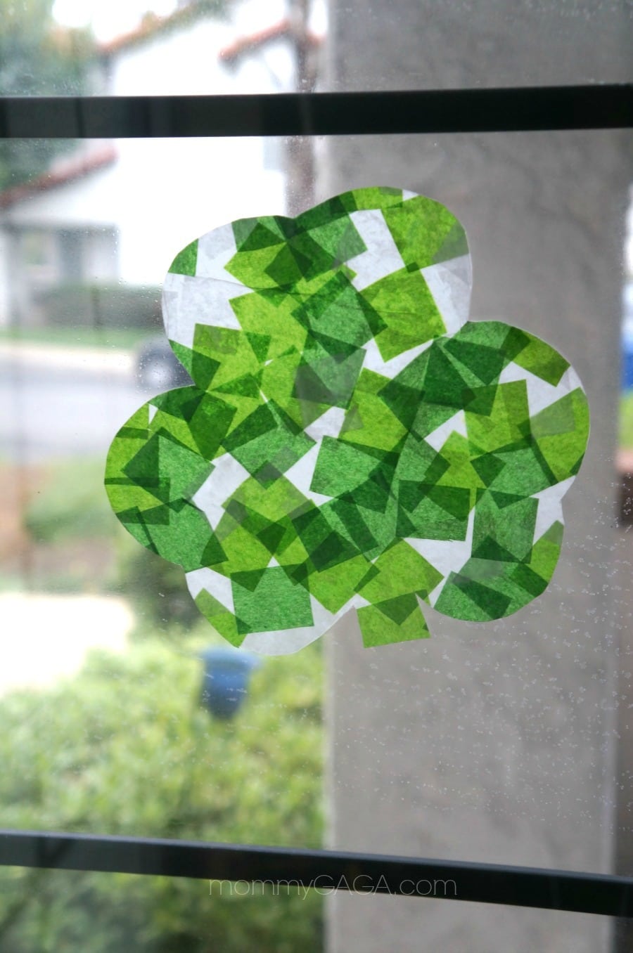 St-Patricks-Day-Crafts-for-Kids-Stained-Glass-Tissue-Paper-Shamrocks