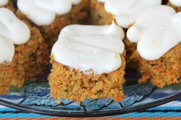 Zucchini Carrot Bars with Cream Cheese Frosting