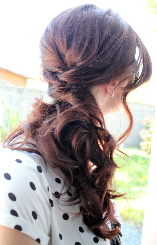 Side swept bridal hairstyle