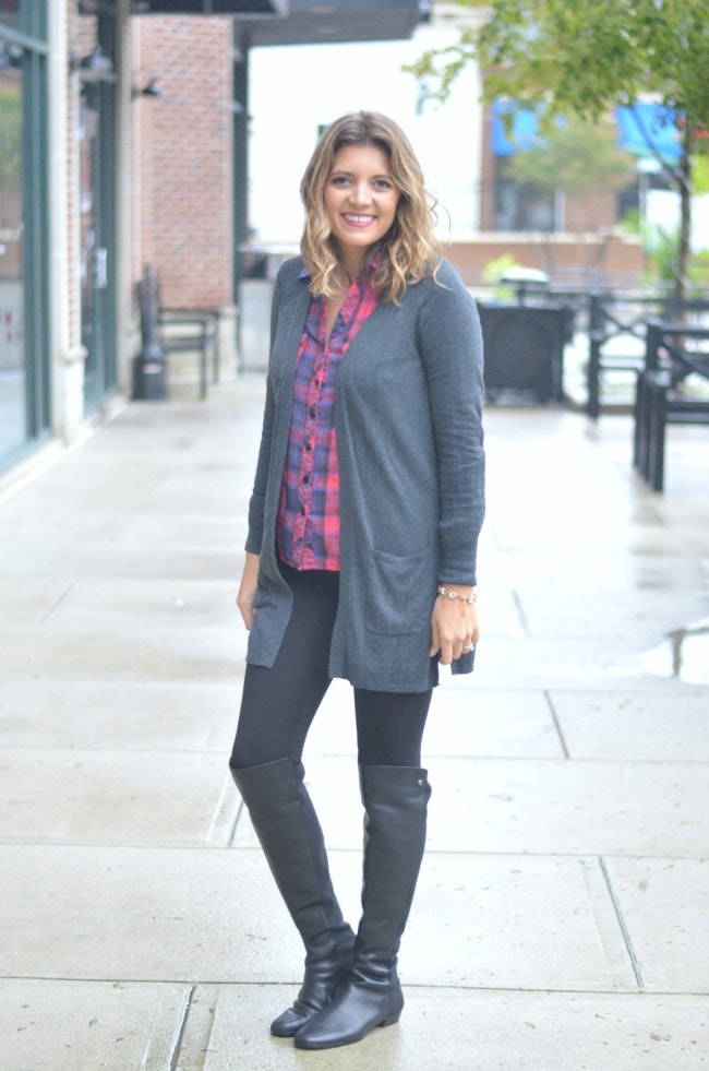 green tunic sweater with leggings winter outfit