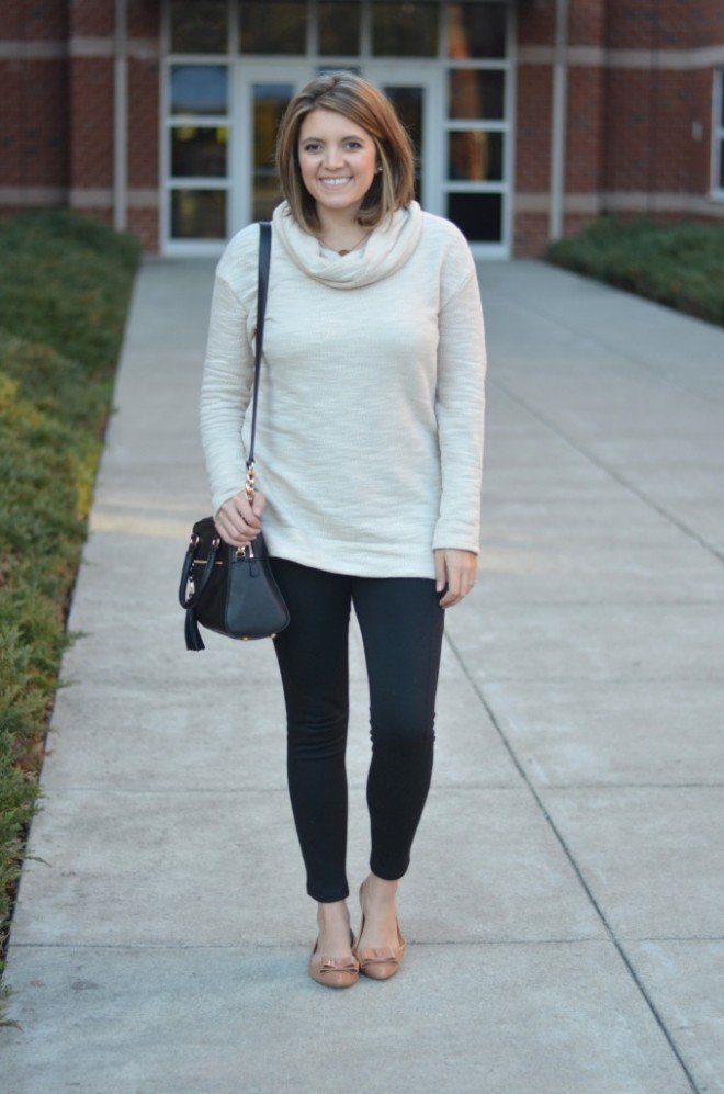 how to wear leggings - sweater tunic