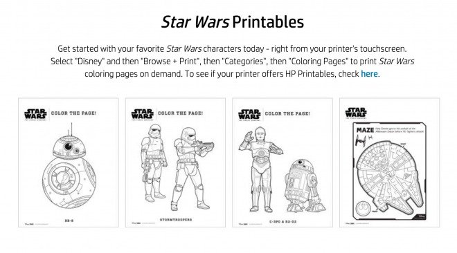 HP Star Wars Printables