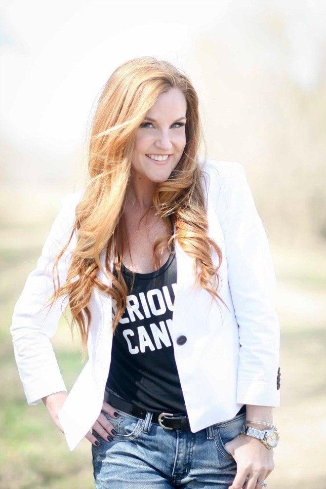 Style White Blazer for Spring with Distressed Jeans