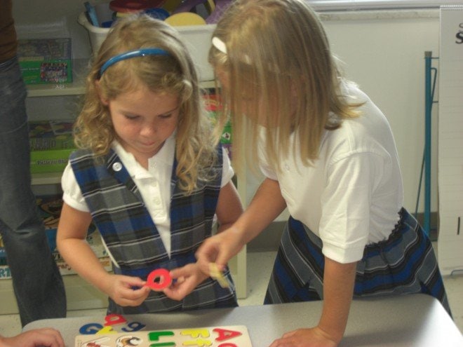 Delaney First Day of Kindergarten Friend