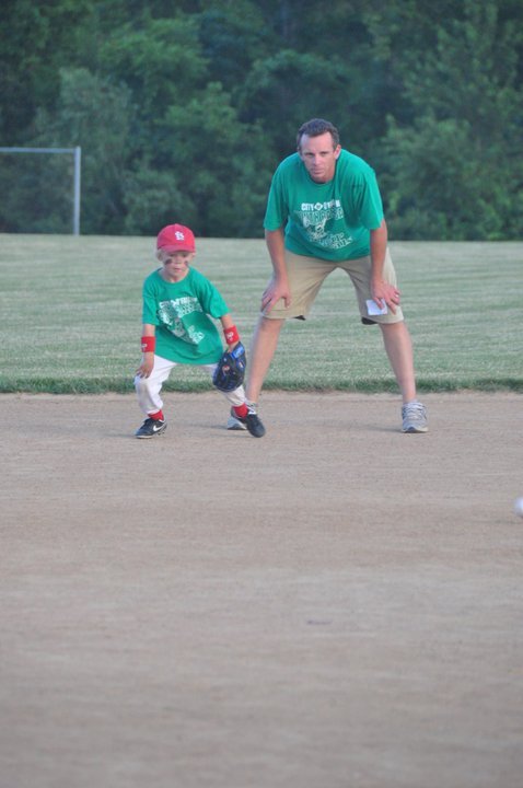 Cooper playing Little League at Four