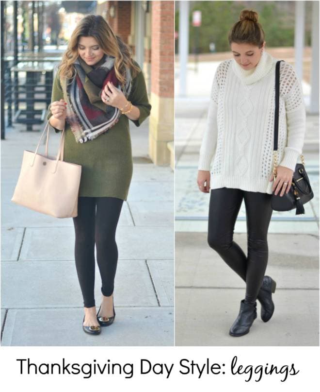 thankgivind outfit ideas with leggings