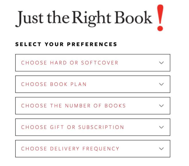 Last Minute Gift Idea for the Book Love: Just the Right Book - Preferences