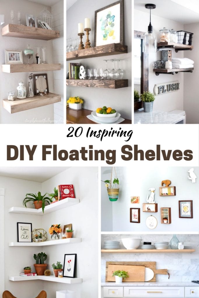 20 Inspiring DIY Floating Shelves (the rustic options are my favorites!)