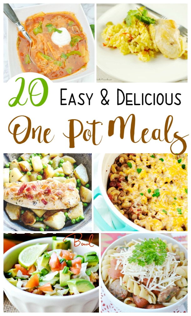 20 Easy and Delicious One Pot Meals (check out the lemon shrimp pasta and the creamy spinach chicken!)