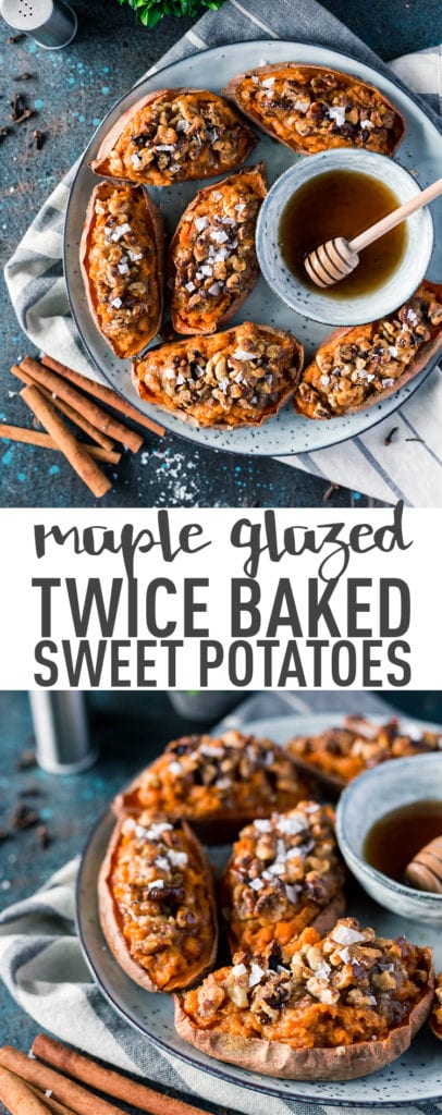 Maple Glazed Twice Baked Sweet Potatoes