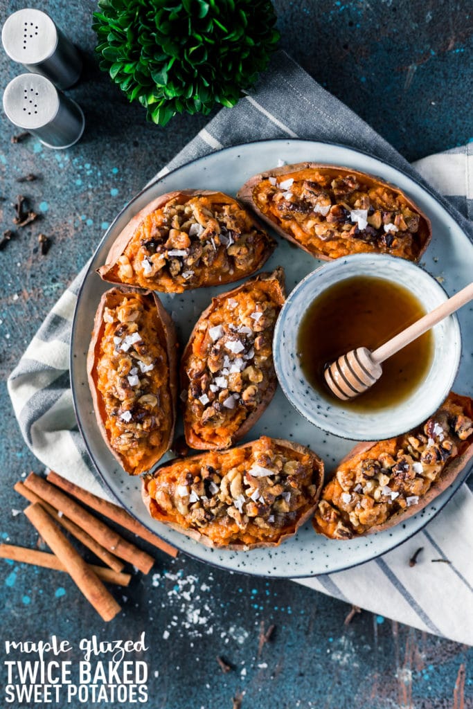 Maple Glazed Twice Baked Sweet Potatoes