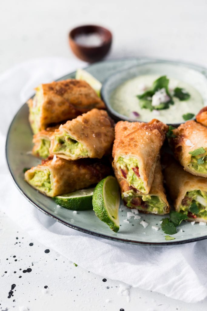 Easy Game Day Appetizer: Avocado Egg Rolls - absolutely delicious.