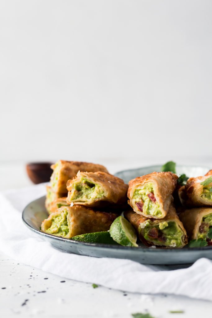 Easy Game Day Appetizer: Avocado Egg Rolls - absolutely delicious.