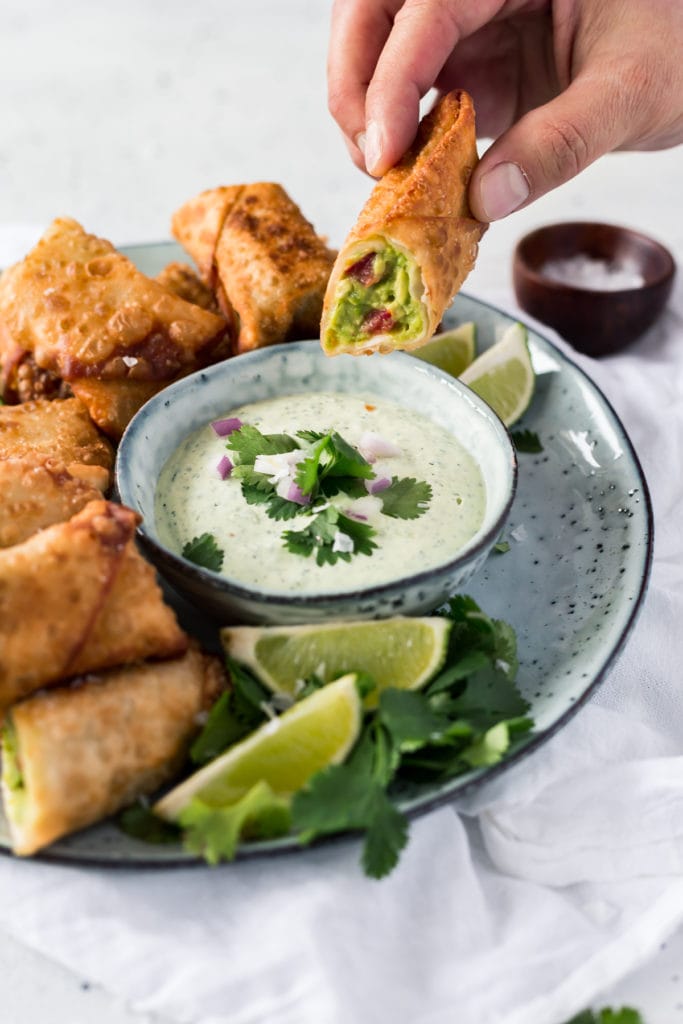 Easy Game Day Appetizer: Avocado Egg Rolls - absolutely delicious.