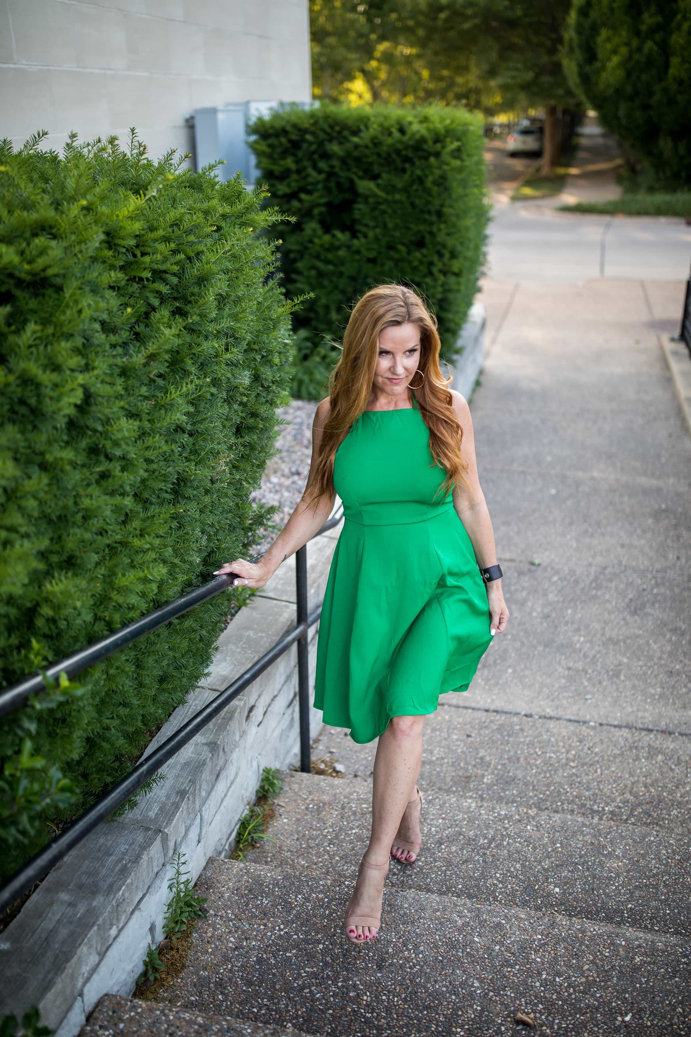 Haute Moment Green Dress - Red Dress Boutique