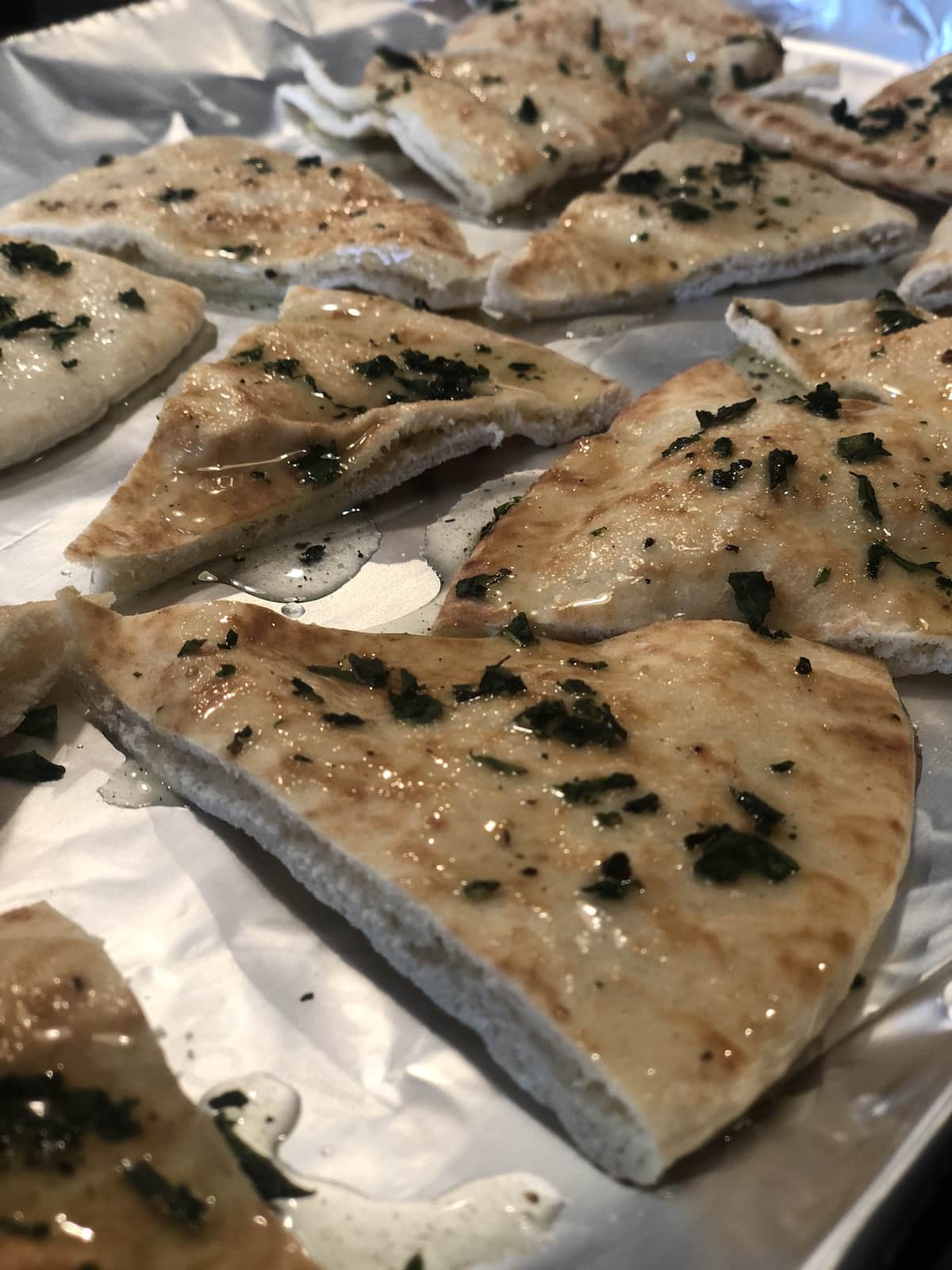 Greek Inspired Appetizers - Tzatziki and Basil Pita Chips