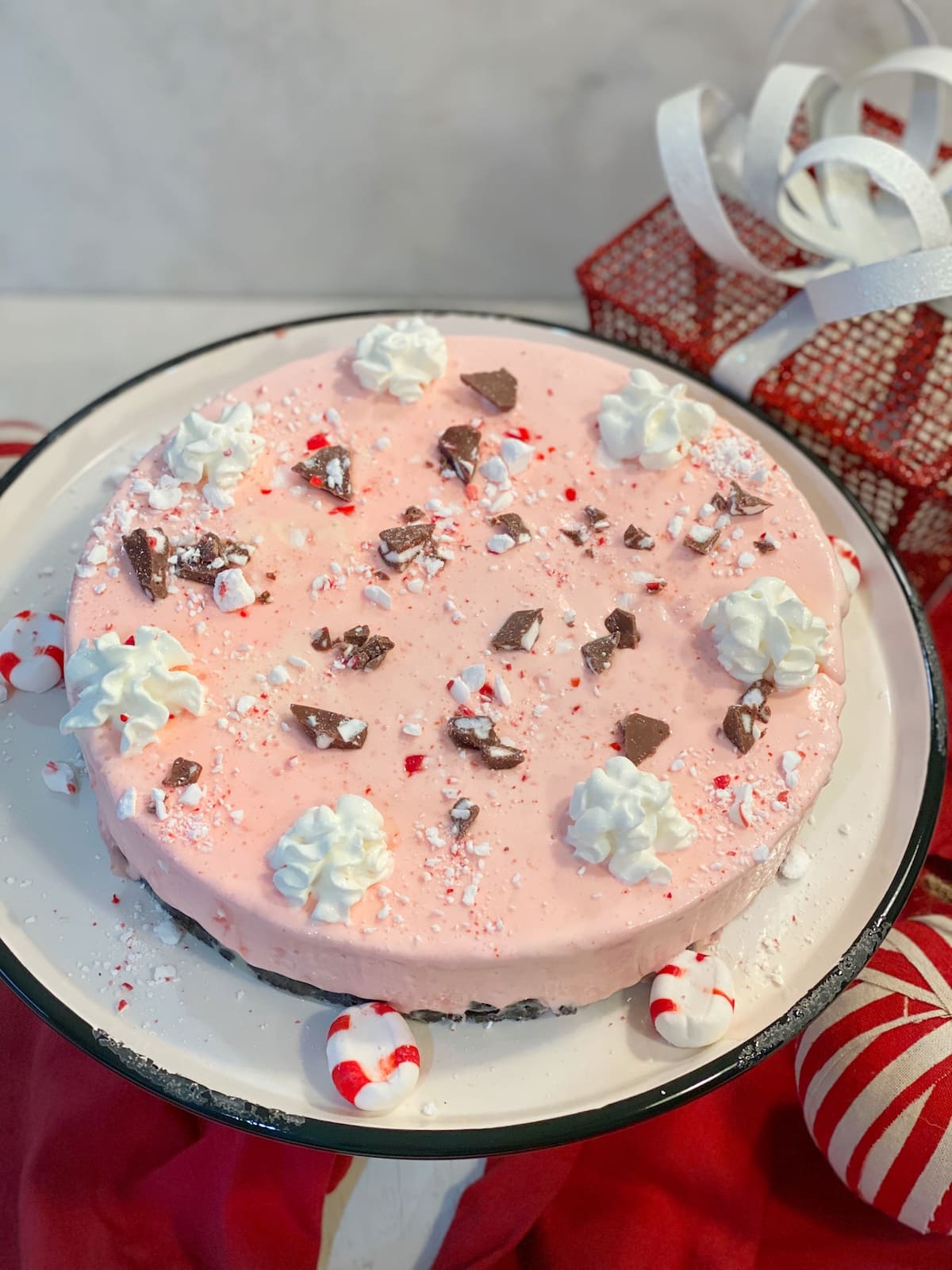 Holiday Recipe - Peppermint Bark Ice Cream Cheesecake